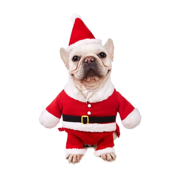 Impoosy Santa Claus Dog Costume Funny Pet Doll Clothes Cosplay Party Apparel - Picture 1 of 3